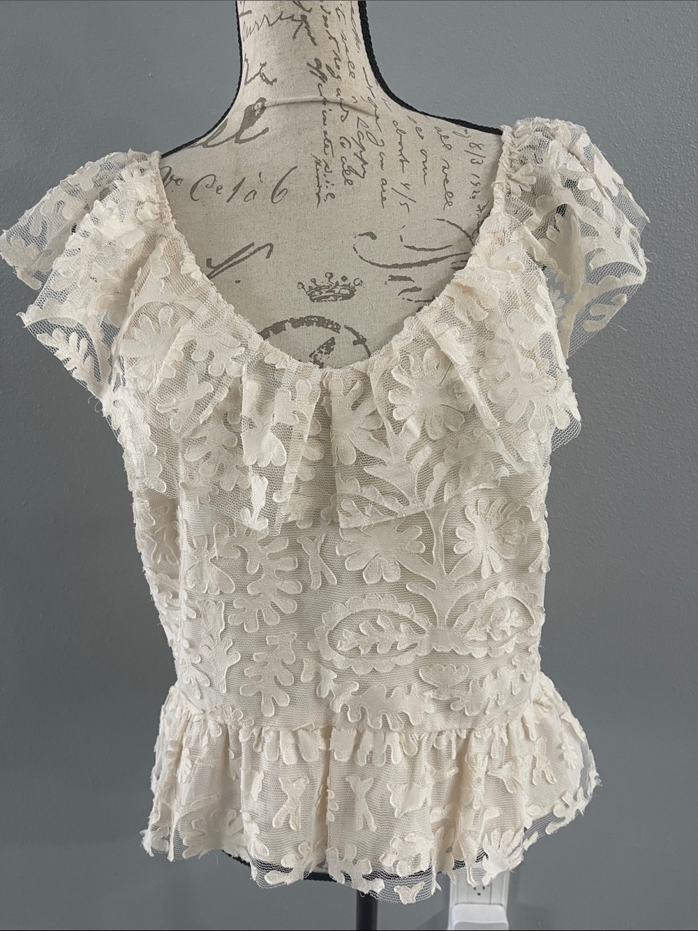 Anthropologie Textured off the shoulder blouse